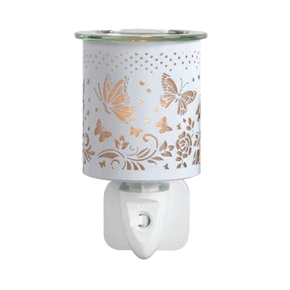 Aroma White & Gold Butterfly Plug In Wax Melt Warmer £13.04